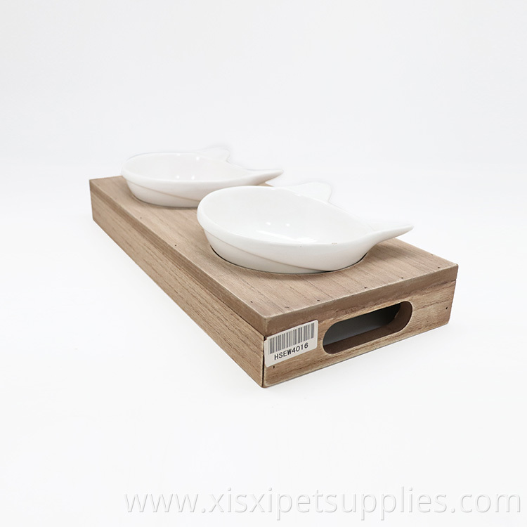 Wholesale Dog Feeder Bowl Luxury Pet Bowl With Wooden Holder